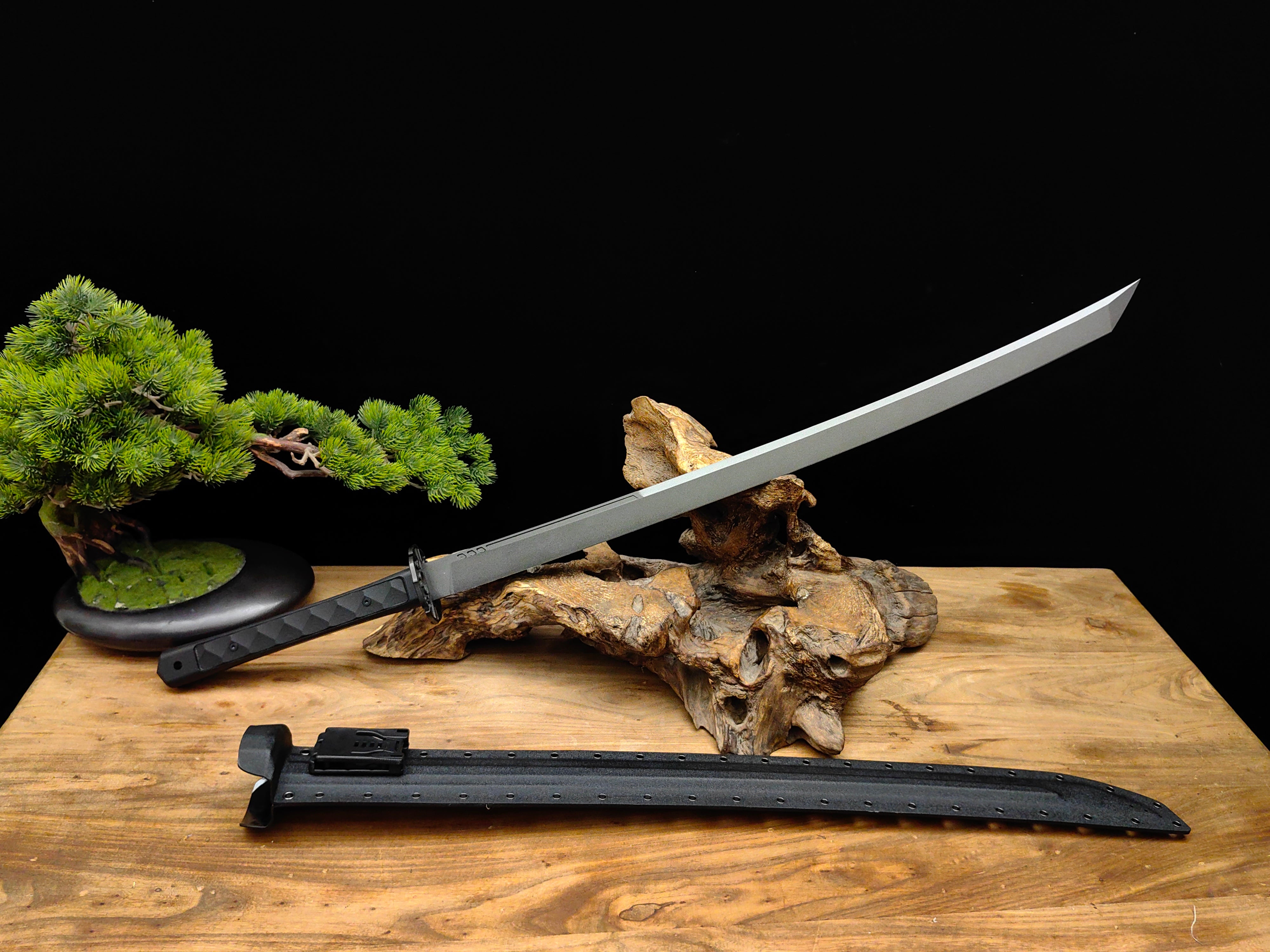 5160 Steel Tactical Katana – G10 Handle with Kydex Sheath