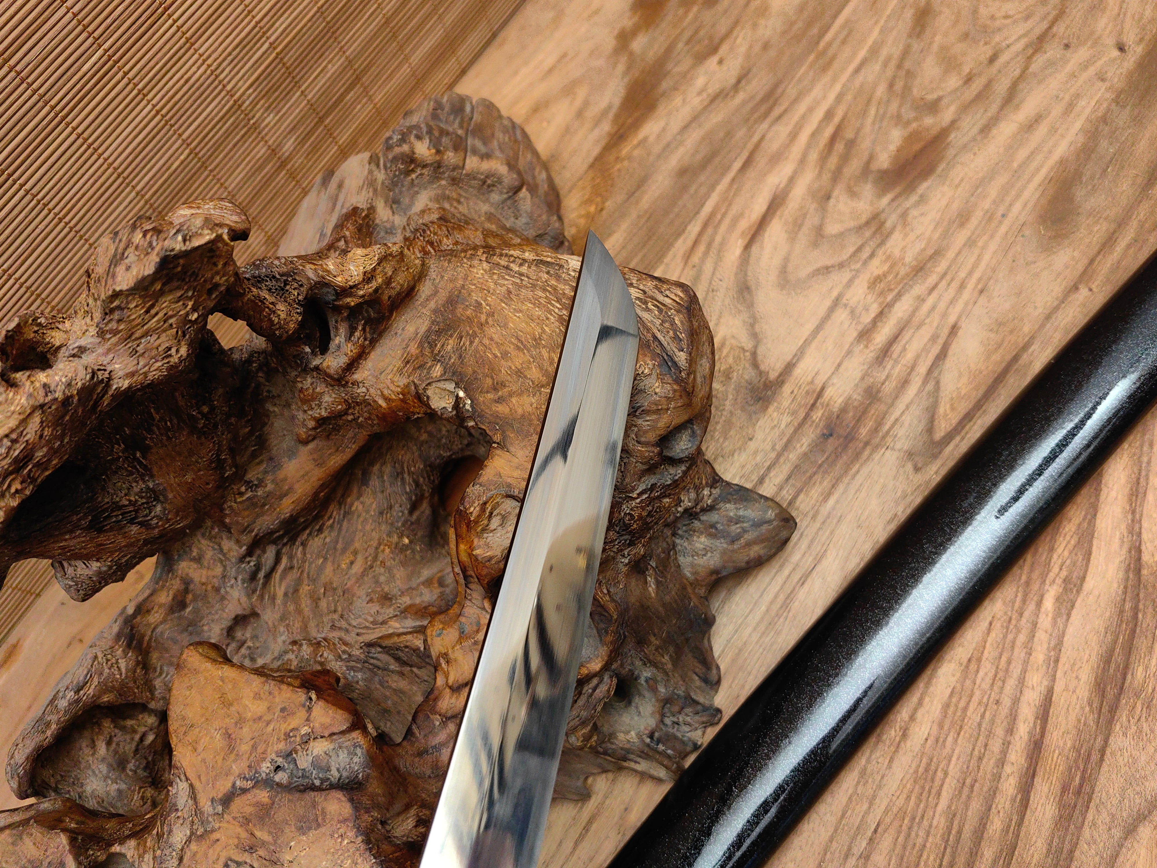 60Si2Mn Large Katana – Stainless Steel Fittings with Buffalo-Horn